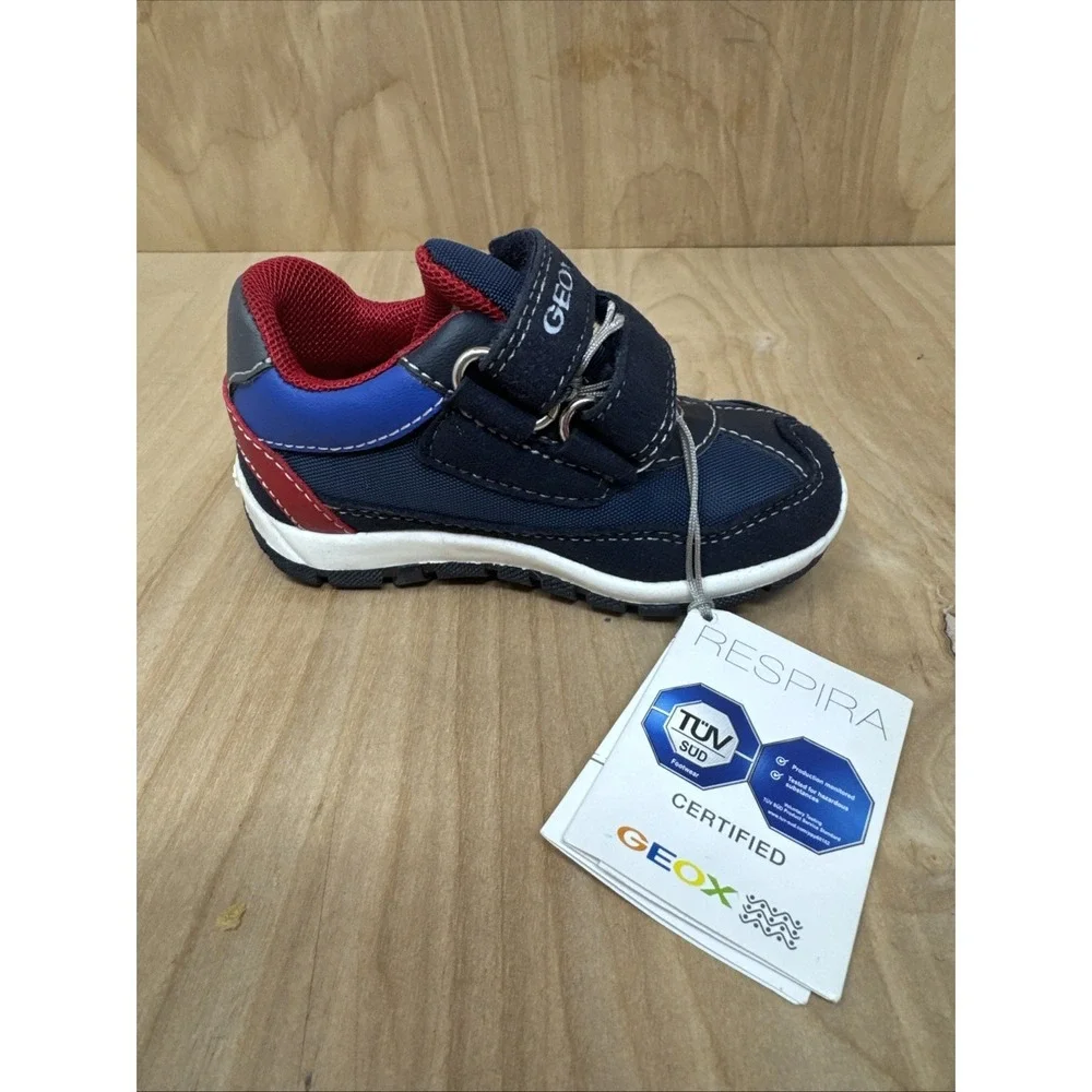 GEOX Respira Baby Toddler Sneakers Sz 4.5 Blue Red